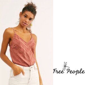 Free People Women's Fade Away Cami Blouse Top Shirt Size Small Terracotta